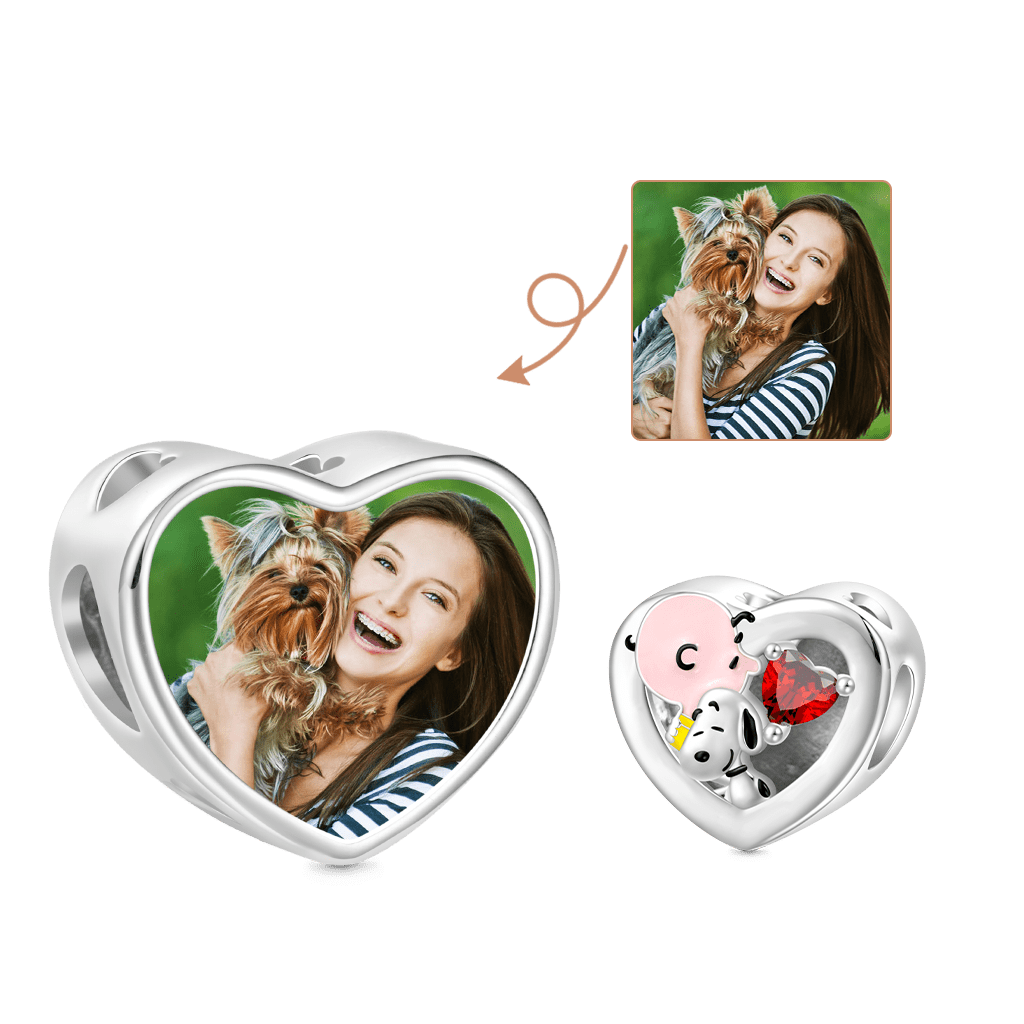 Snoopy Hugs Charlie Brown Photo Charm image number 0