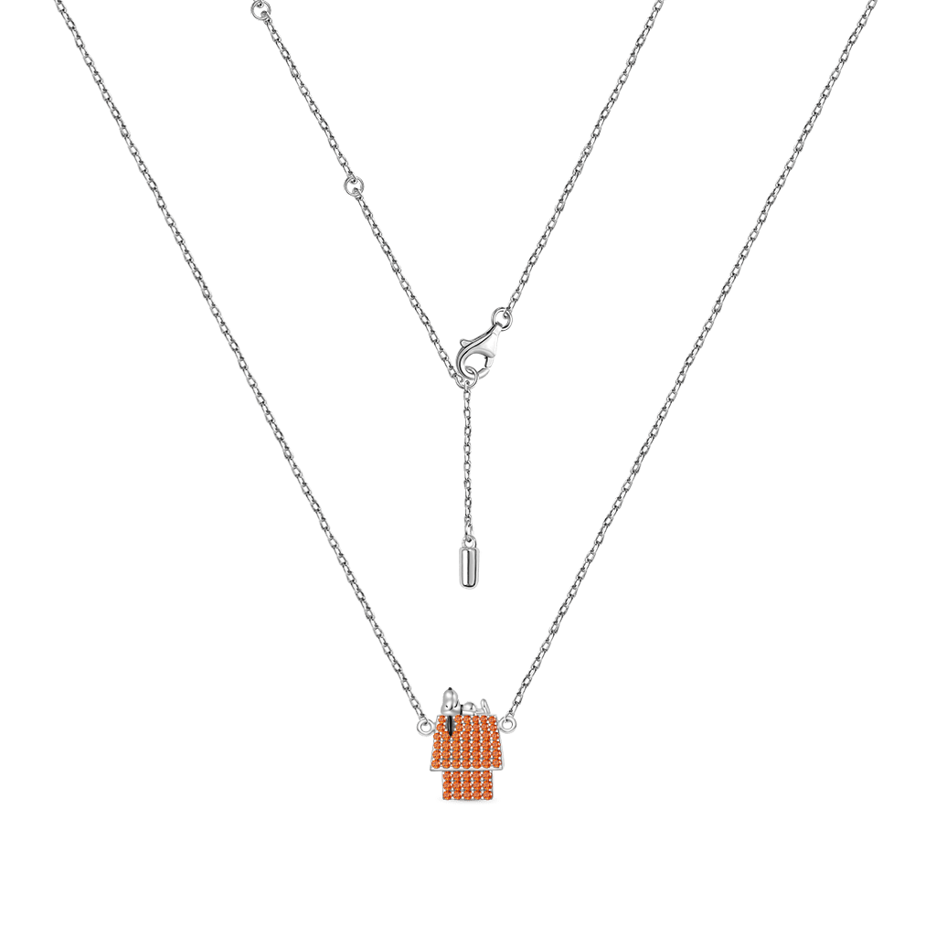Lying Snoopy Doghouse Diamond Necklace image number 2