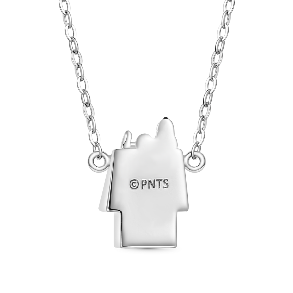 Lying Snoopy Doghouse Diamond Necklace image number 3