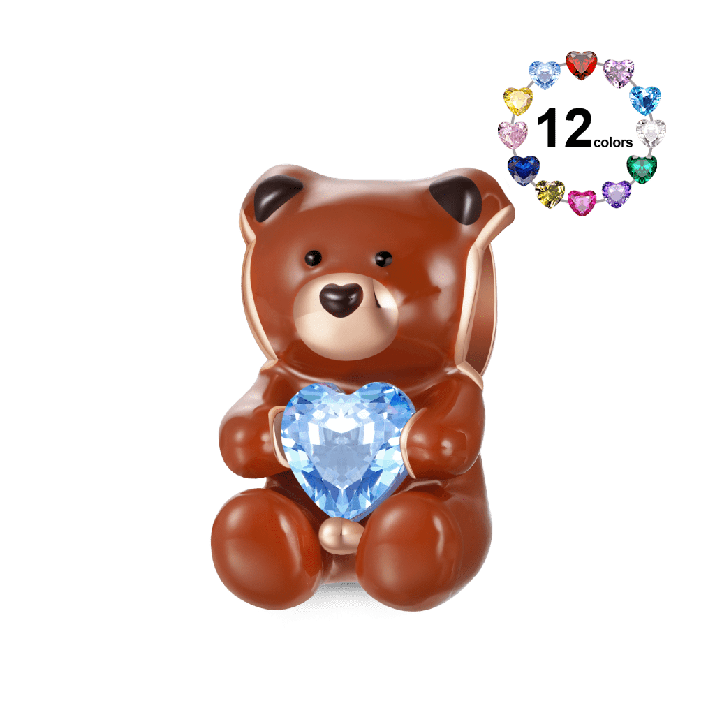 Bear Embraces Heart Charm image number 0