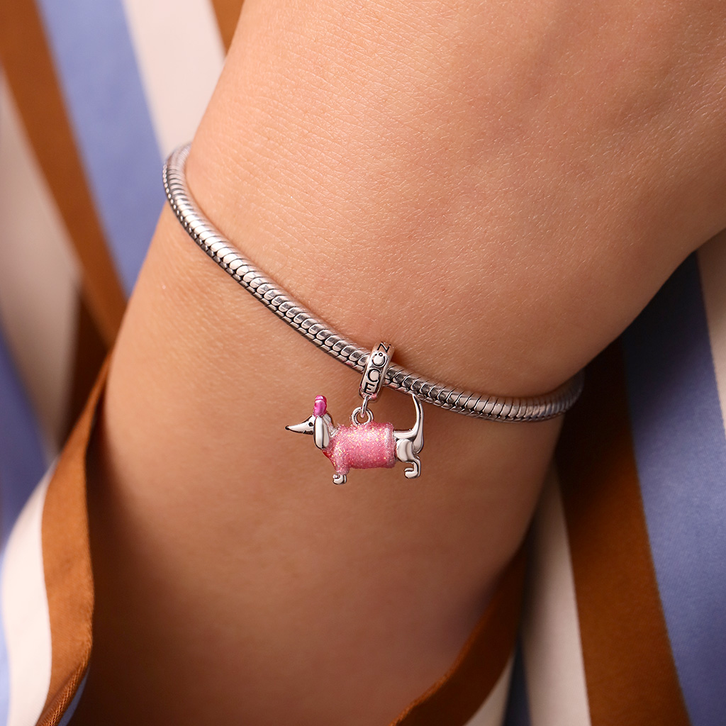 Pink Dachshund Pendant image number 5