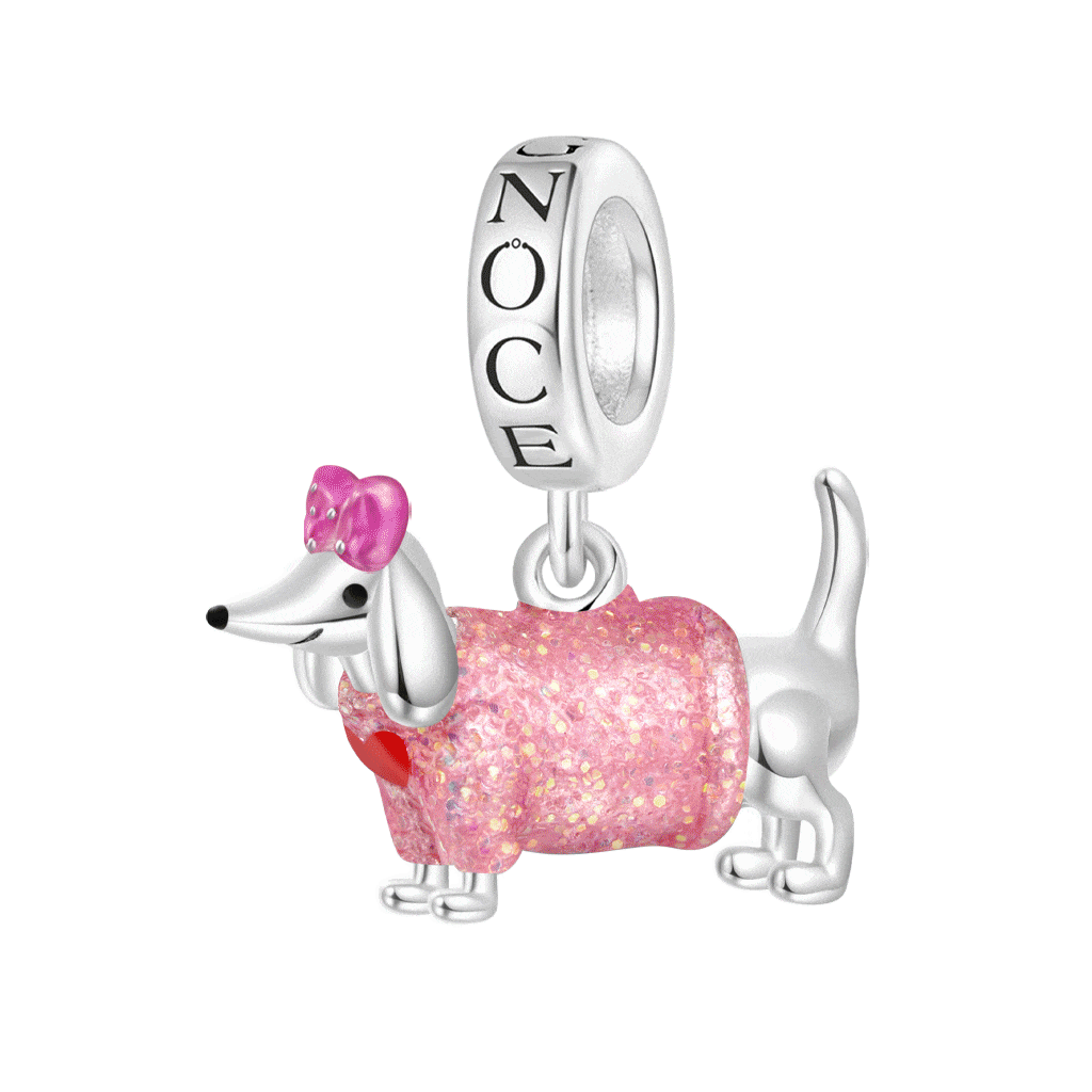Pink Dachshund Pendant image number 0