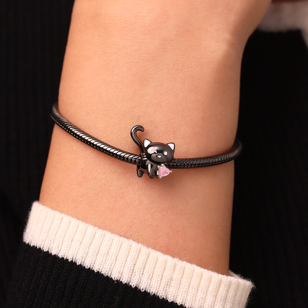 Black Cat Heart Tail Charm image number 6