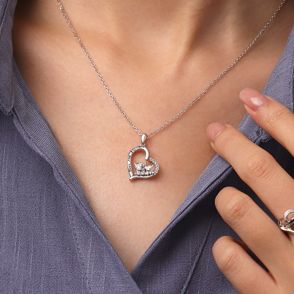 Highland Cow Heart Necklace image number 5