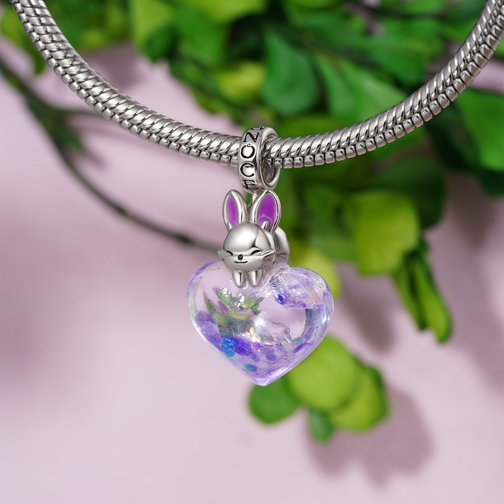 Lying on Your Heart Bunny Charm image number 3