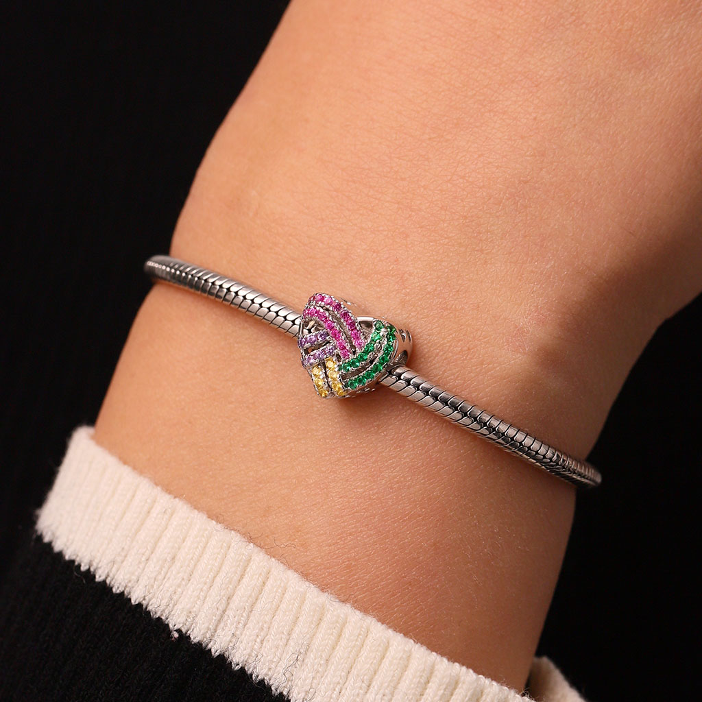 Color CZ Brilliant Heart Charm image number 5