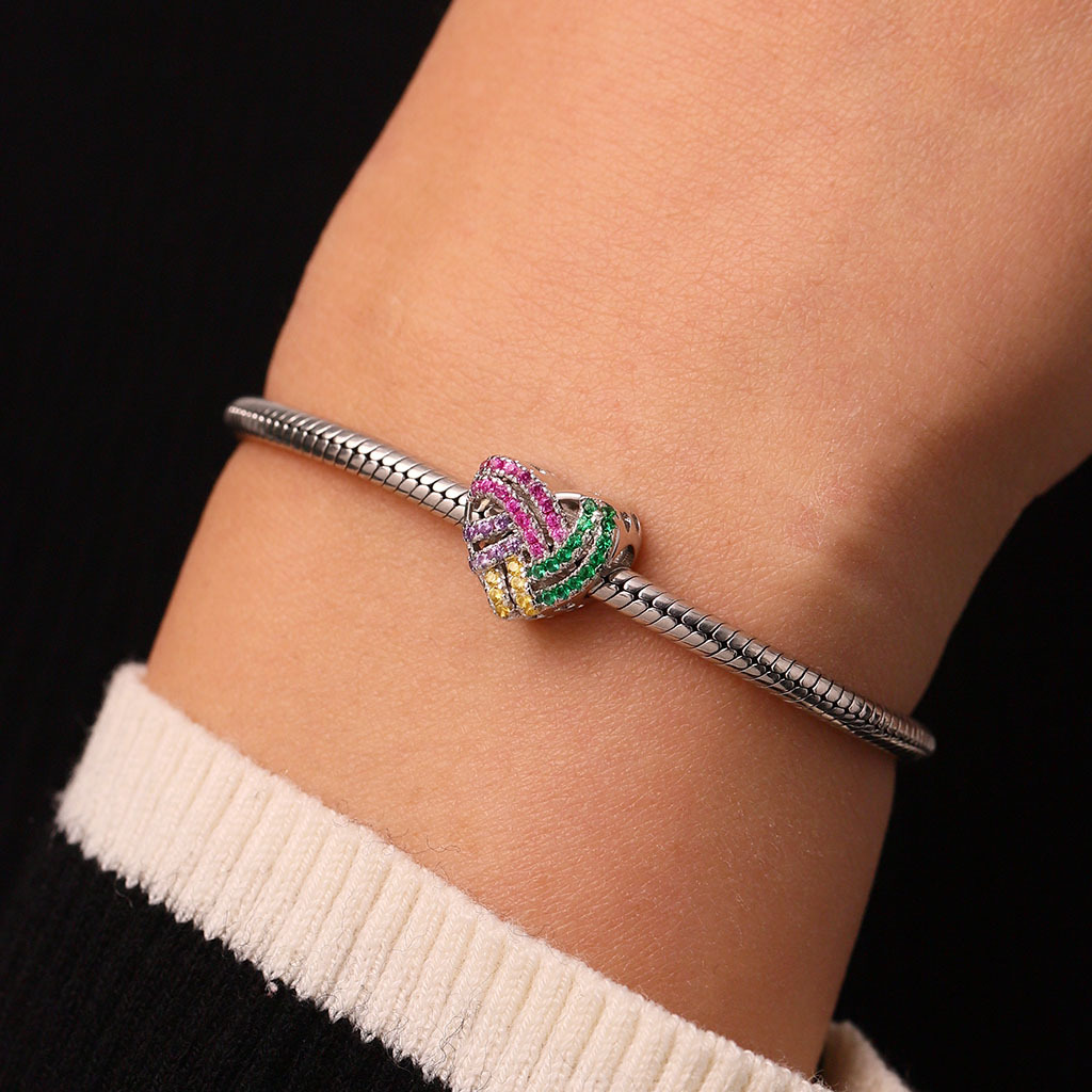 Color CZ Brilliant Heart Charm image number 5