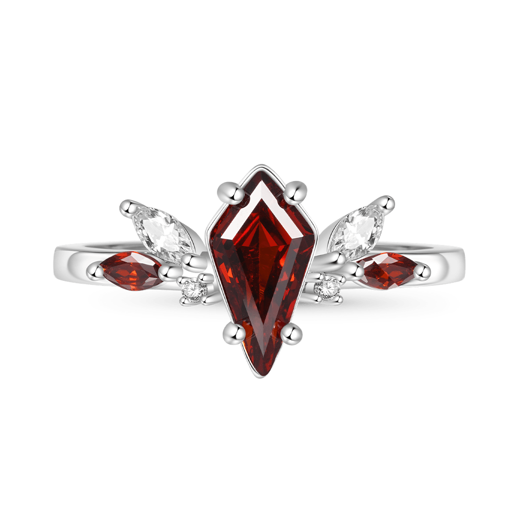 Red Garnet Kite Rings image number 2