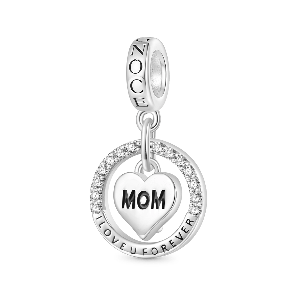 'I Love U Forever' Mom Heart Pendant image number 1
