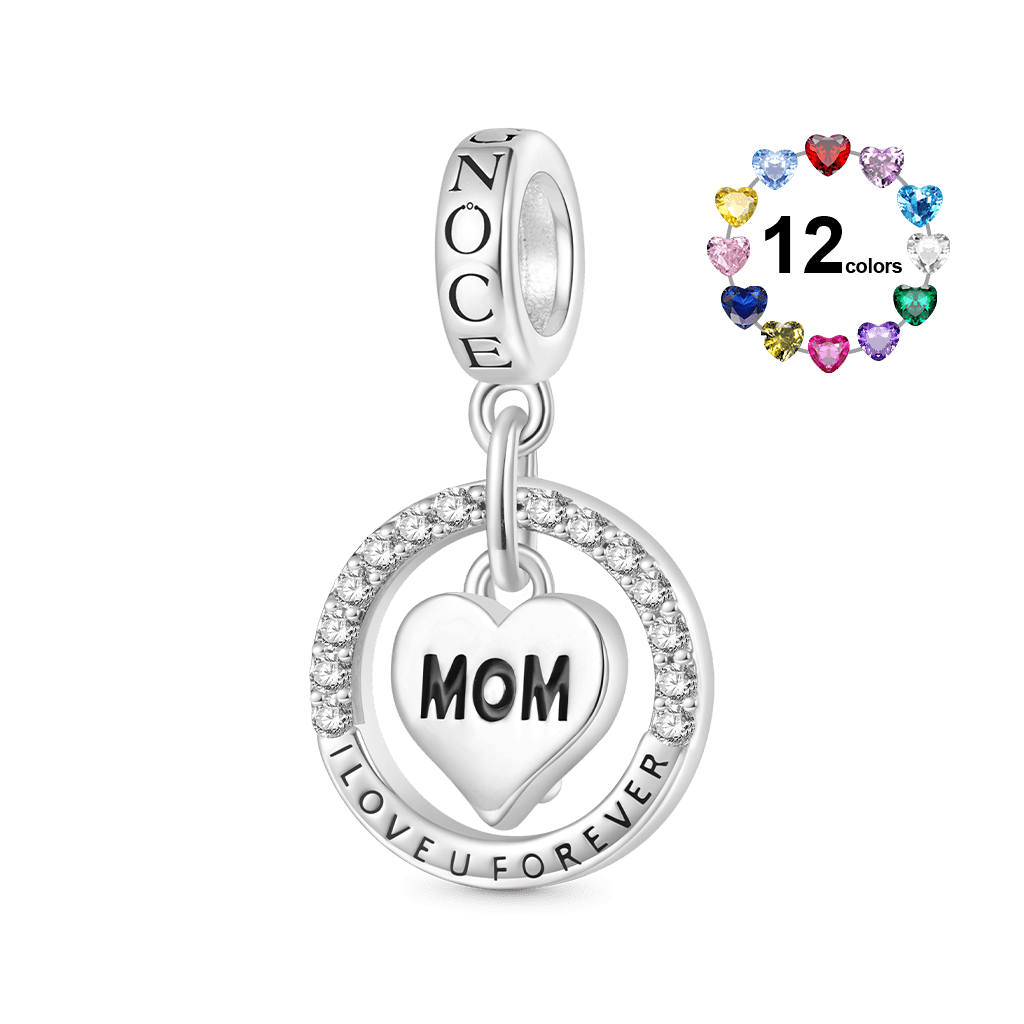 'I Love U Forever' Mom Heart Pendant image number 0