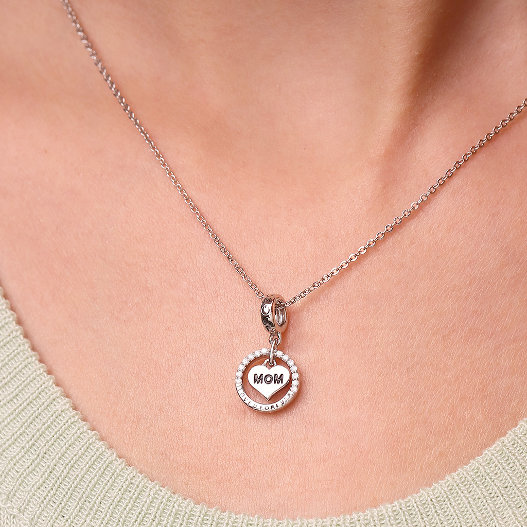 'I Love U Forever' Mom Heart Pendant image number 5