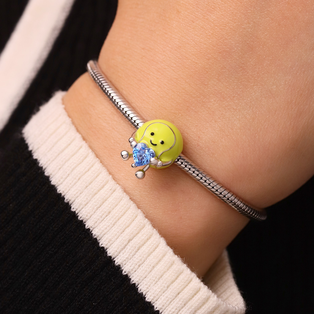 Tennis Ball Embraces Love Charm image number 5