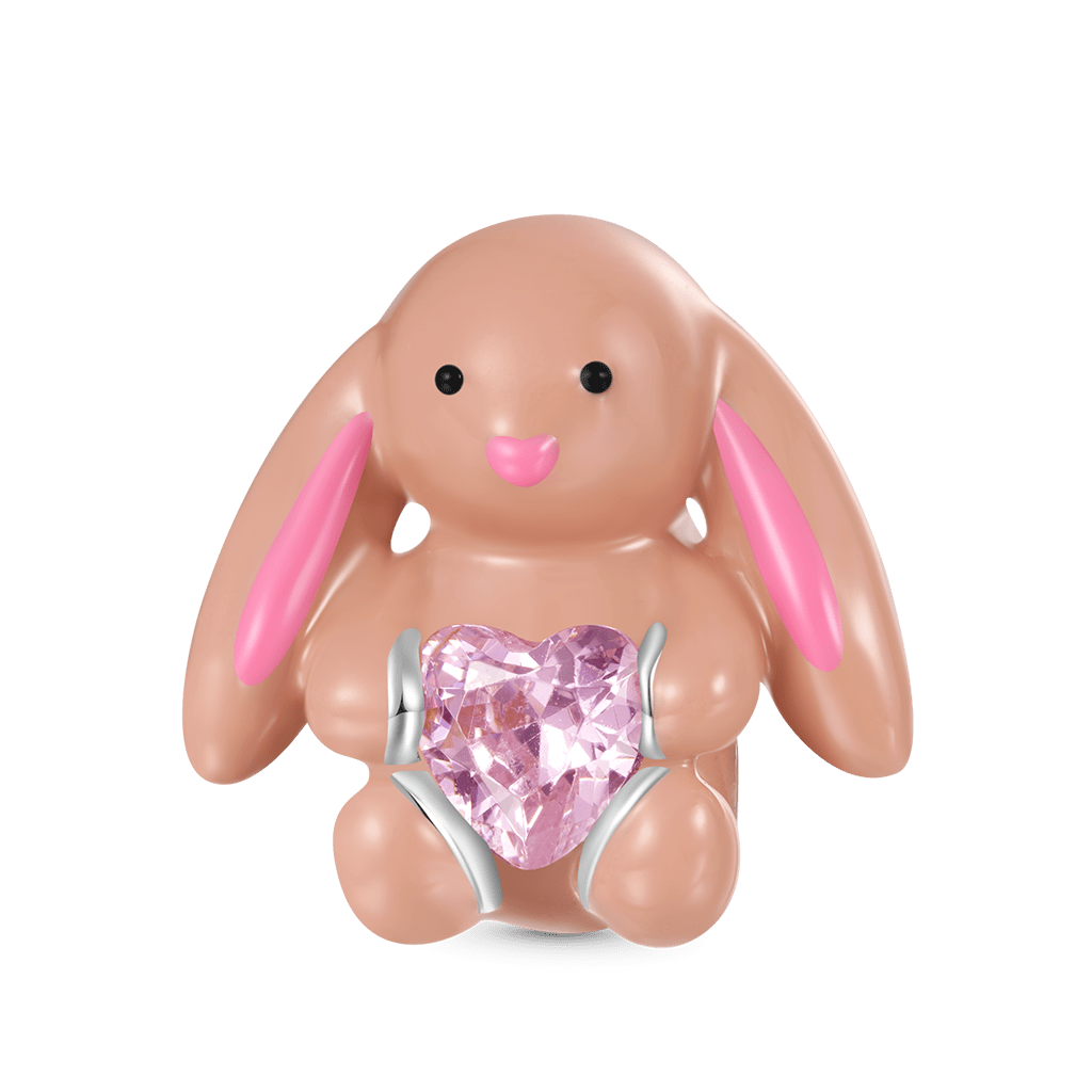 Beige Bunny Embraces Love Charm image number 1