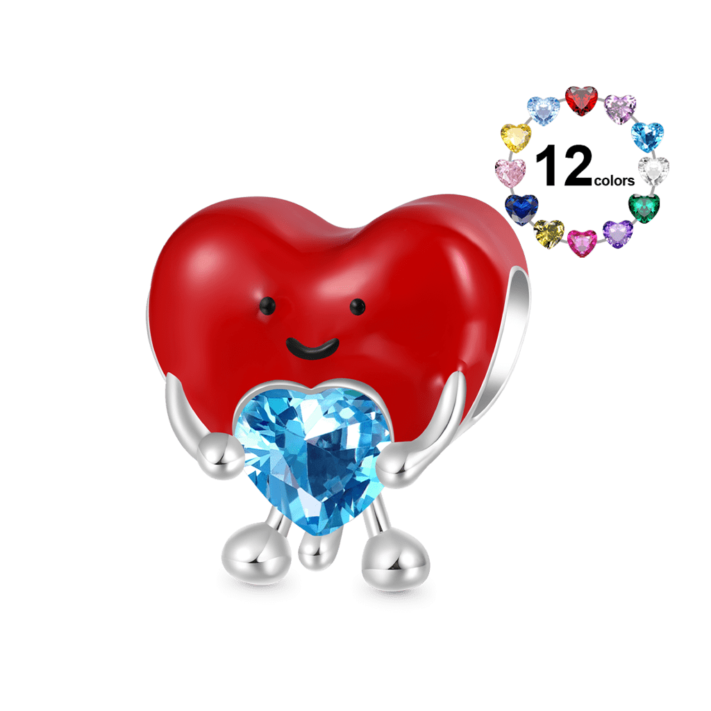 Red Heart Embraces Love Charm image number 0