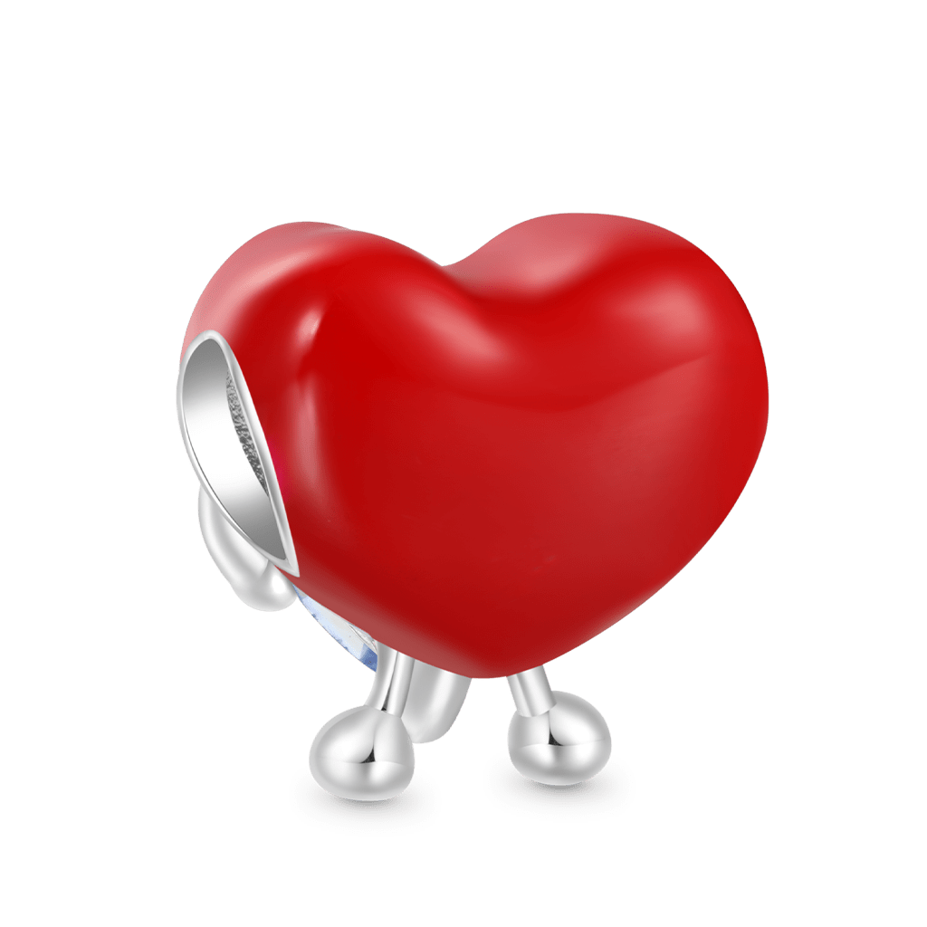 Red Heart Embraces Love Charm image number 1