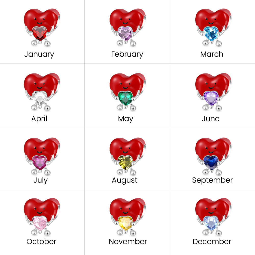 Red Heart Embraces Love Charm image number 2