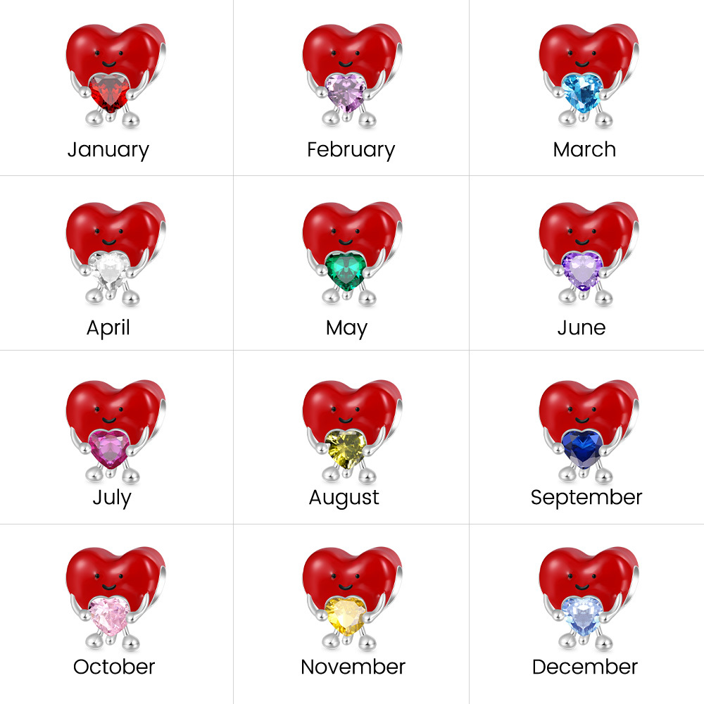 Red Heart Embraces Love Charm image number 2