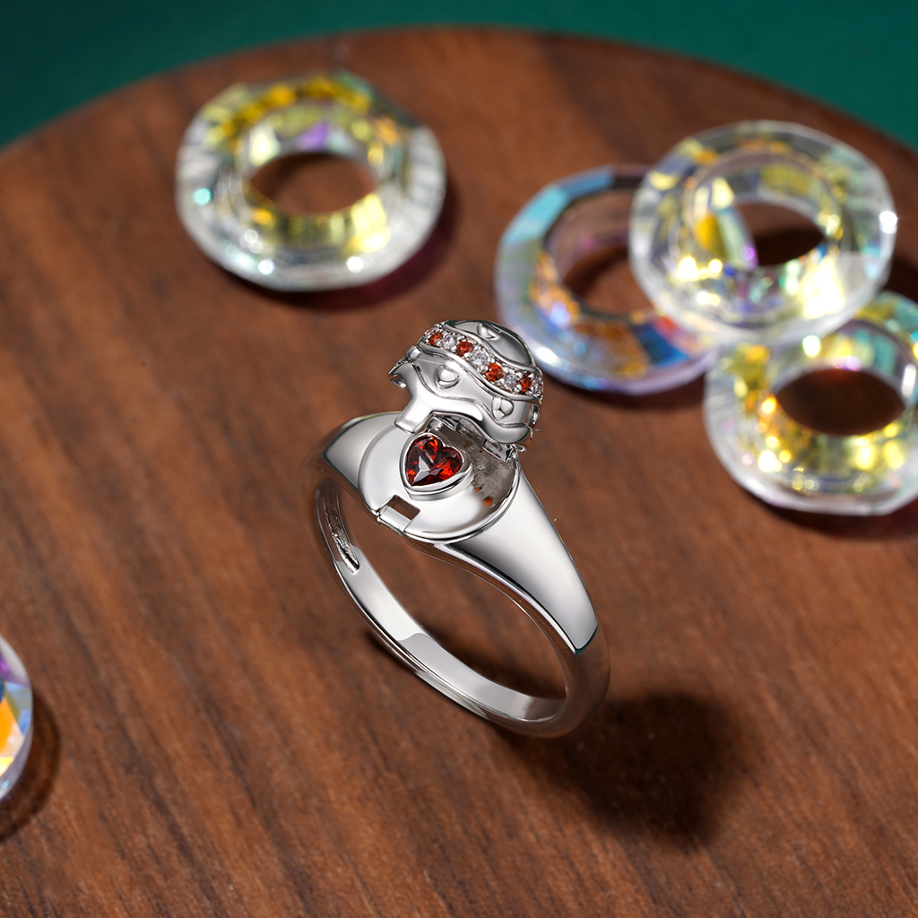 Easter Openable Egg Signet Ring image number 4