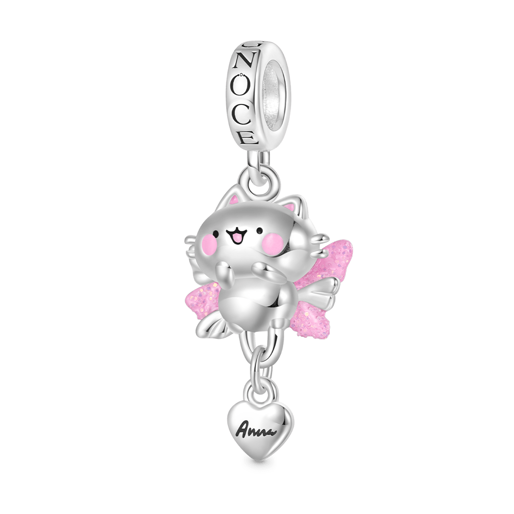 Snowy the Cat Angel Pendant image number 0