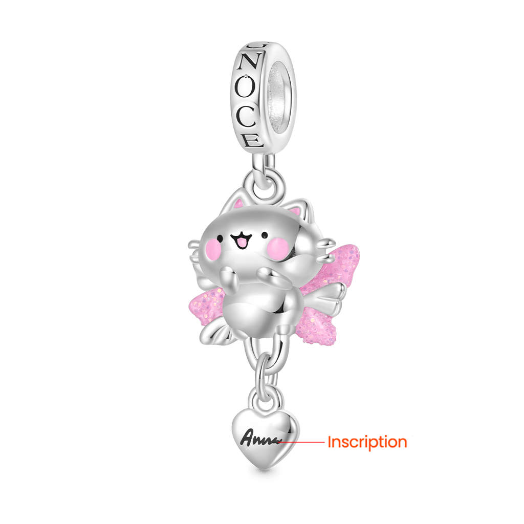 Snowy the Cat Angel Pendant image number 1
