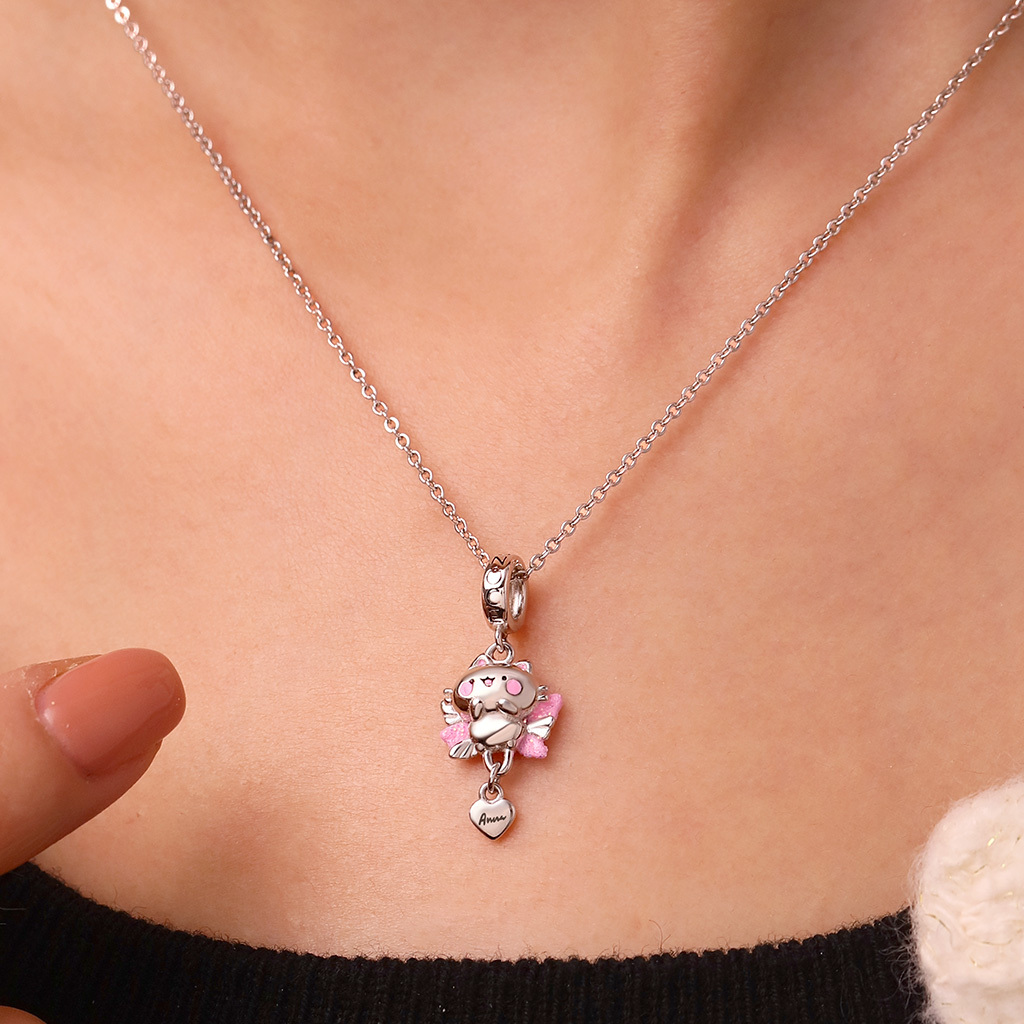 Snowy the Cat Angel Pendant image number 6