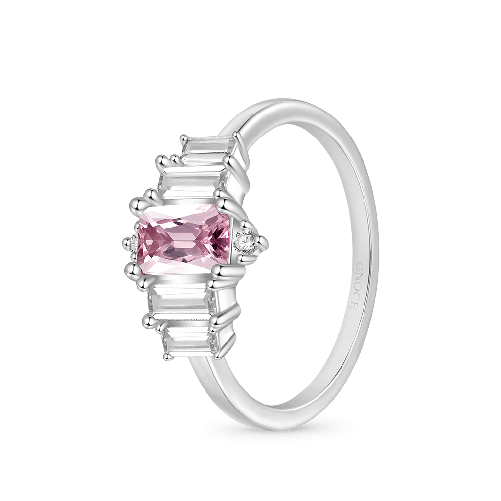 Pink Cubic Zirconia Women's Ring image number 1