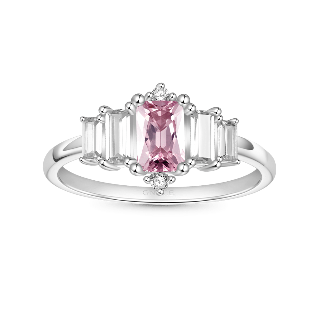 Pink Cubic Zirconia Women's Ring image number 0