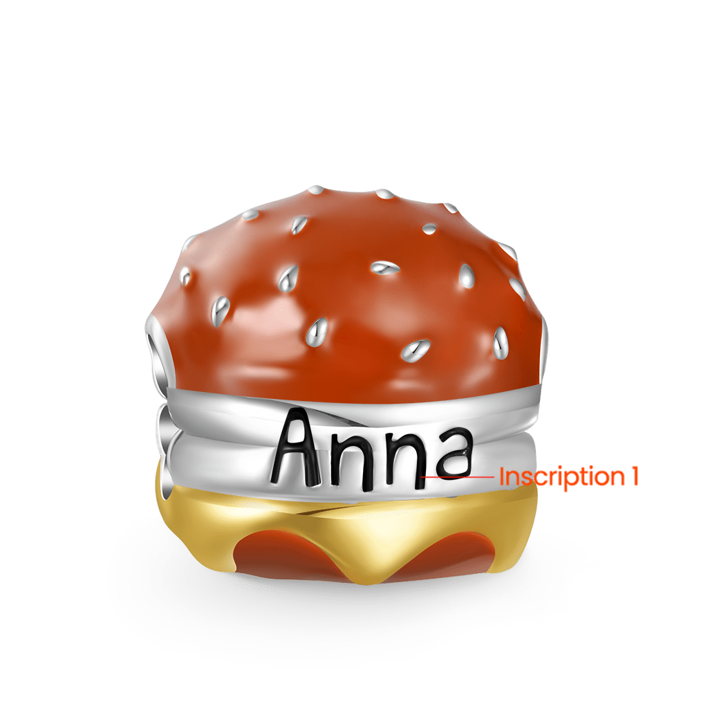 Delicious Burger Engravable Charm image number 1