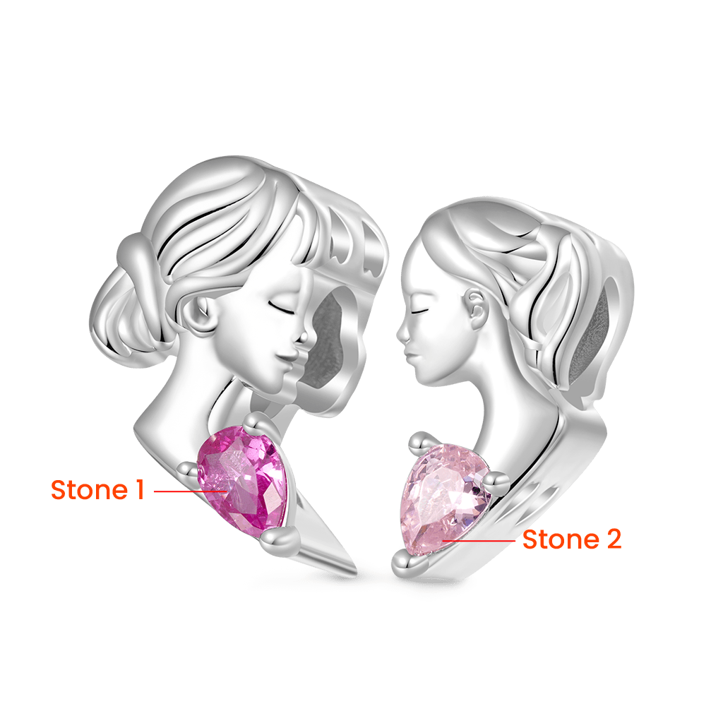 Mother & Daughter Heart Double Charm image number 1