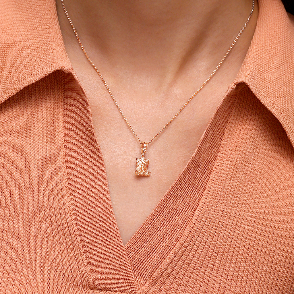 Highland Cow Mother and Child Pendant image number 3