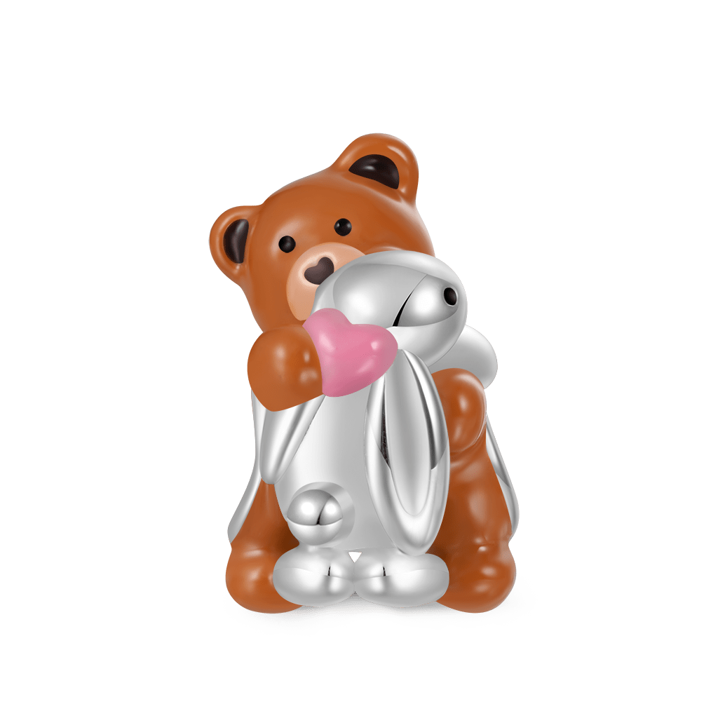 Little Bear Hugs Bunny Charm image number 0