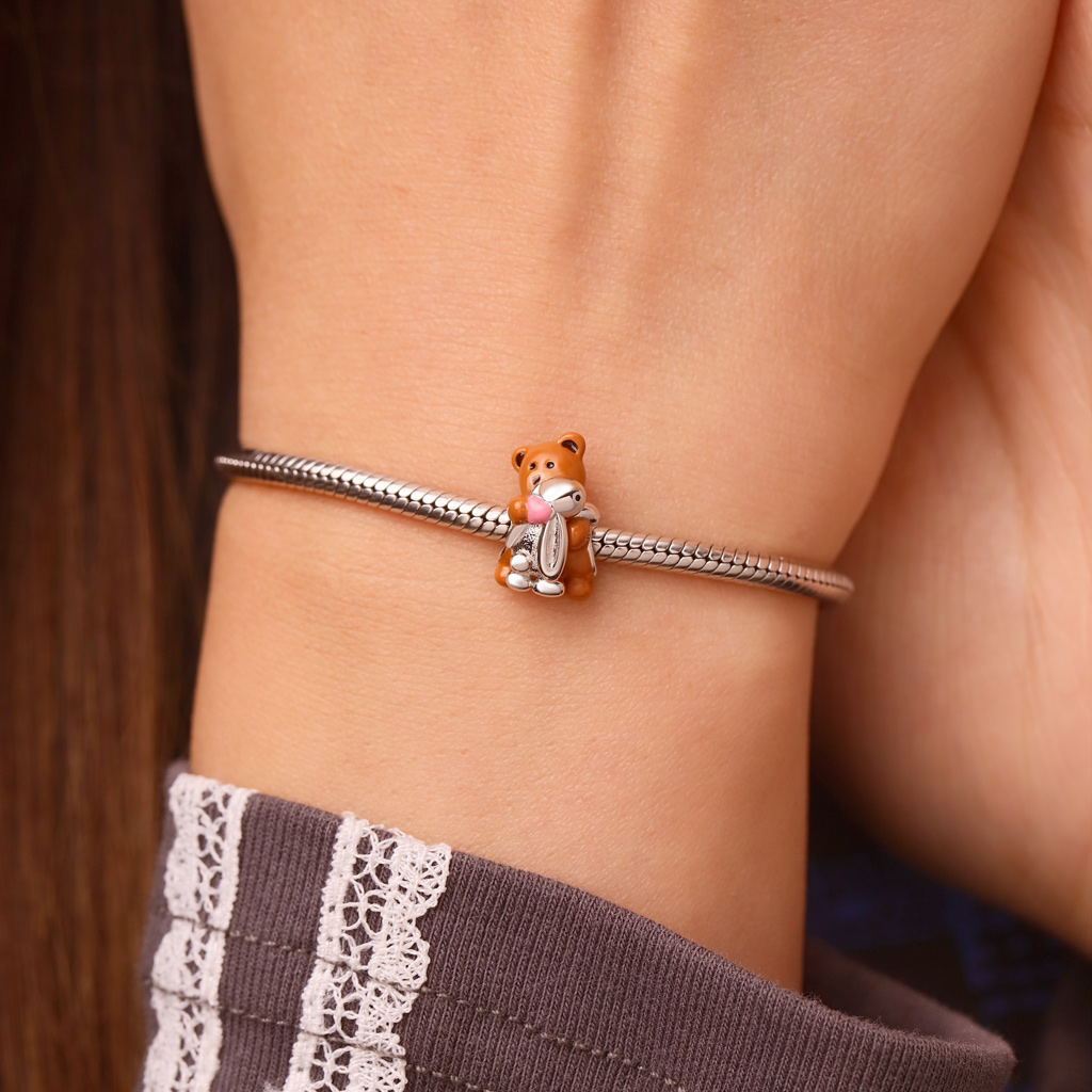 Little Bear Hugs Bunny Charm image number 4