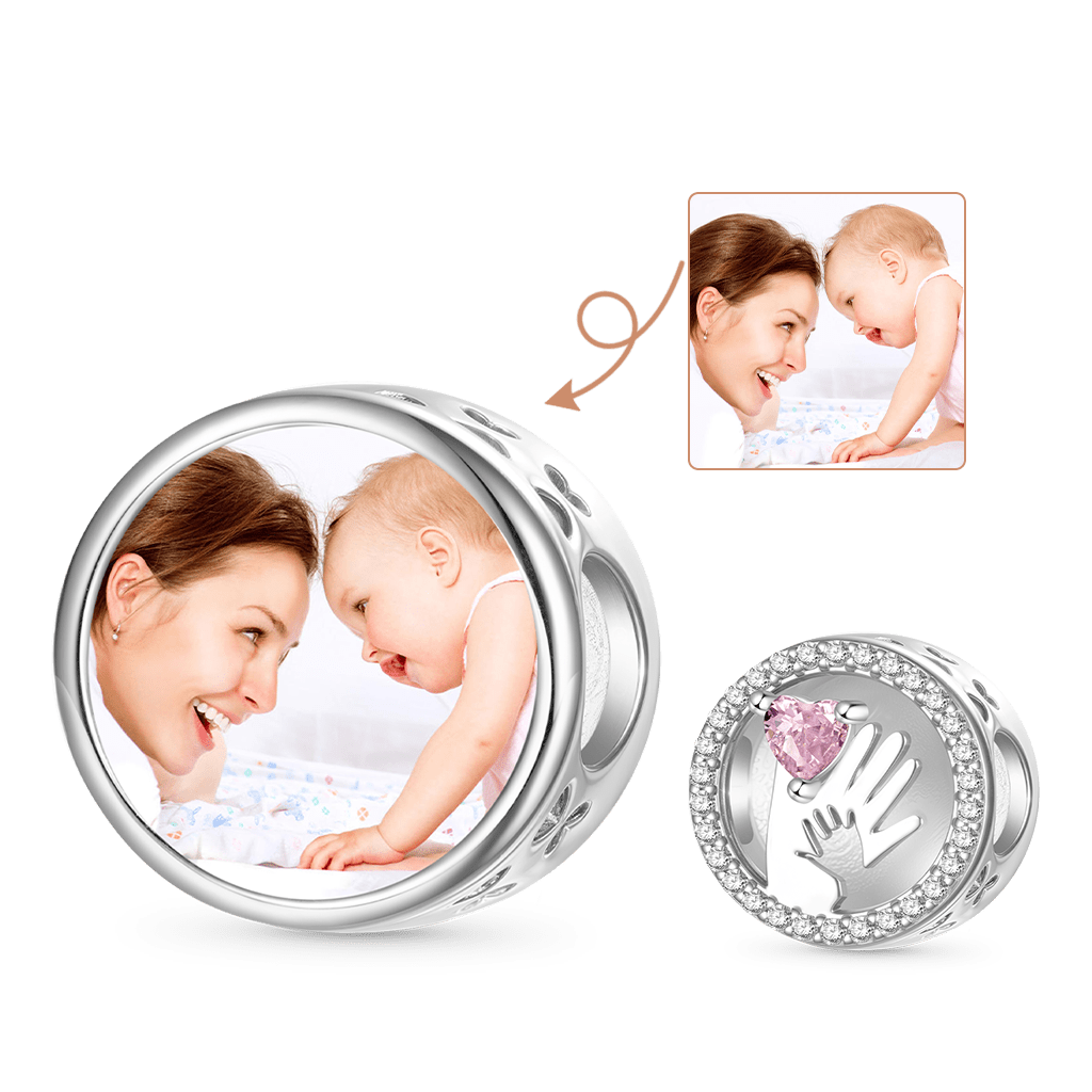 Parent-child Handshake Photo Charm image number 0