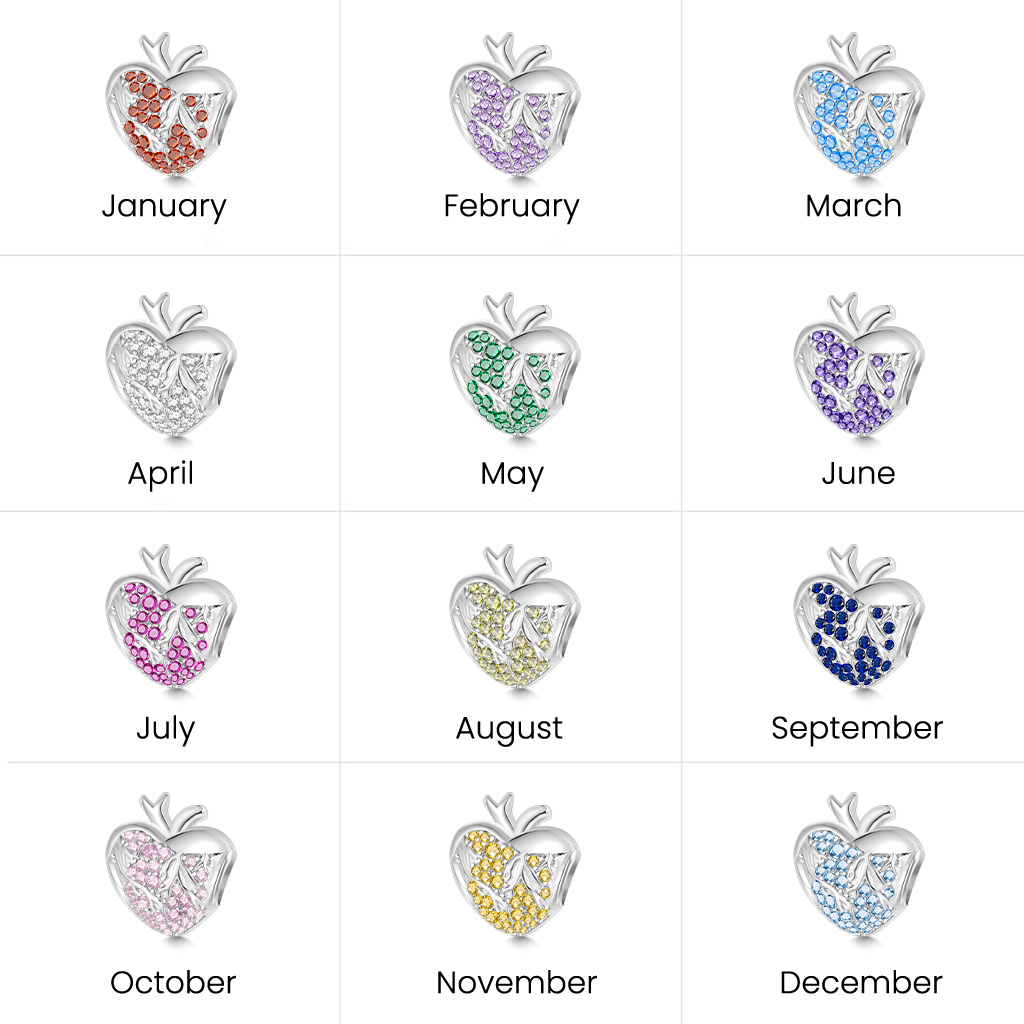 Pink Crystal Engravable Heart Charm image number 2