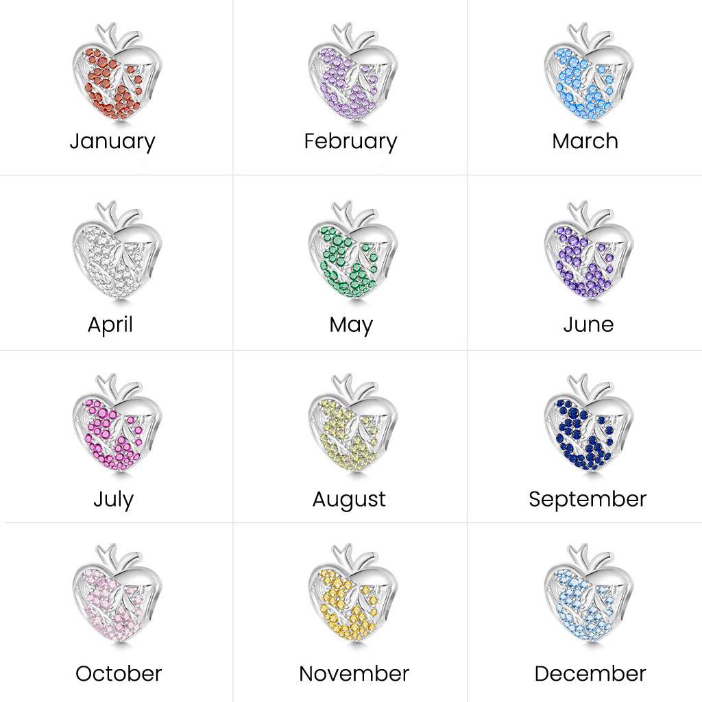 Pink Crystal Engravable Heart Charm image number 2