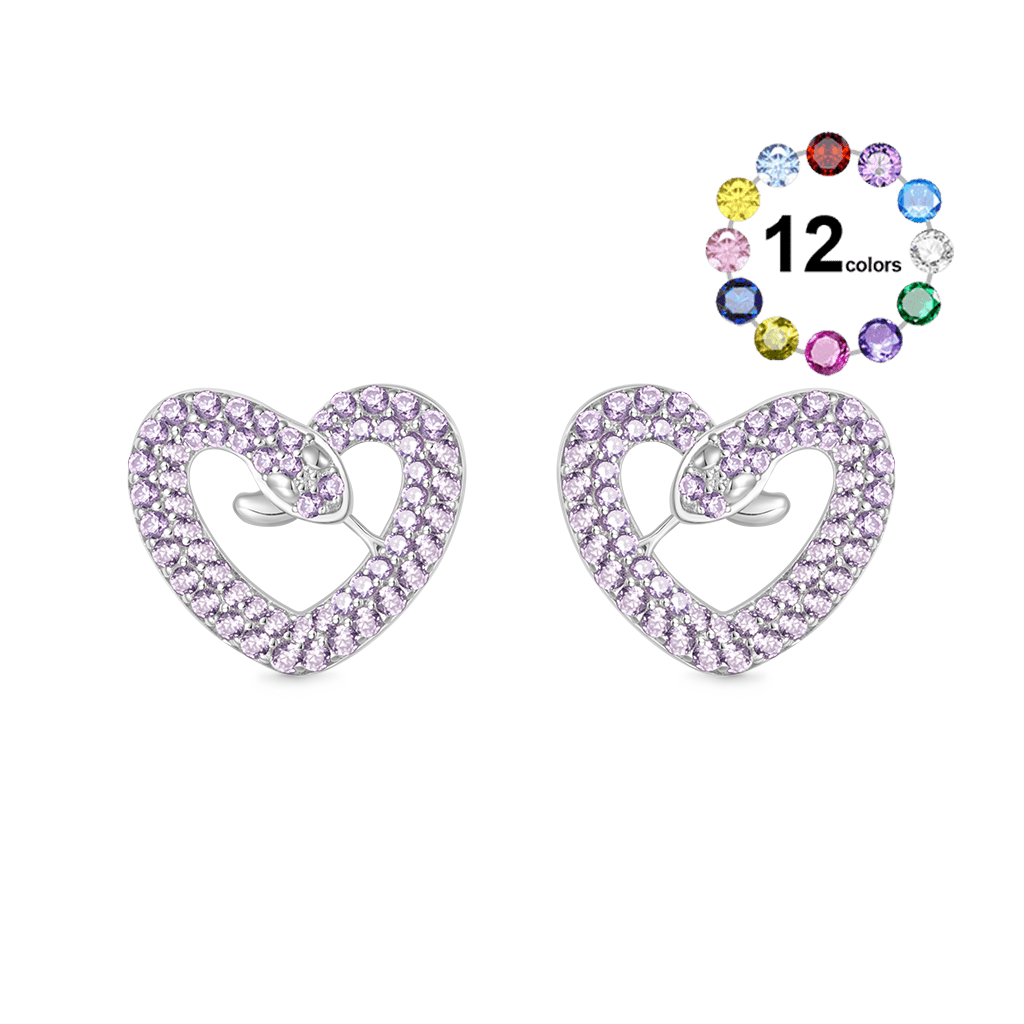 Snake Heart Stud Earrings image number 0