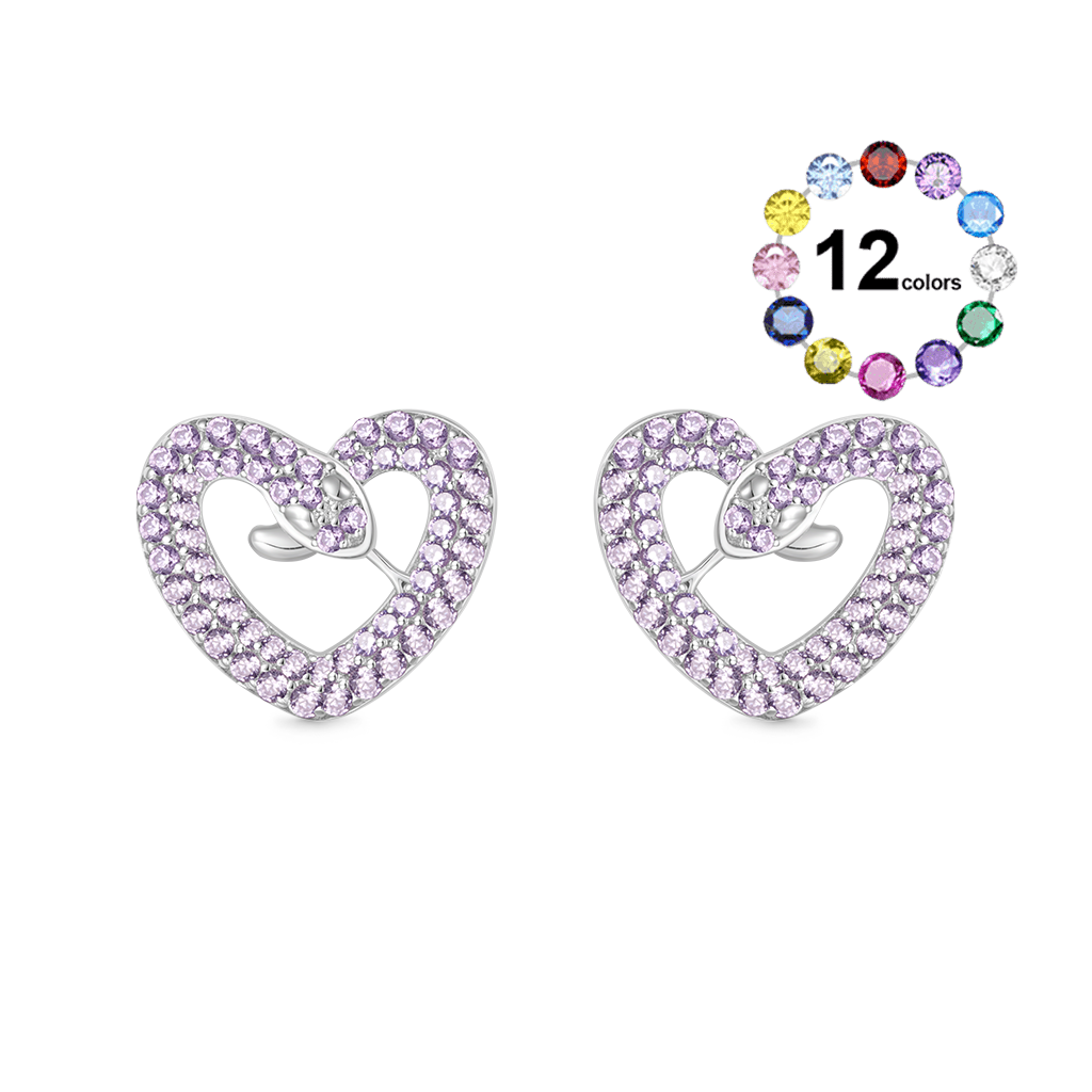 Snake Heart Stud Earrings image number 0
