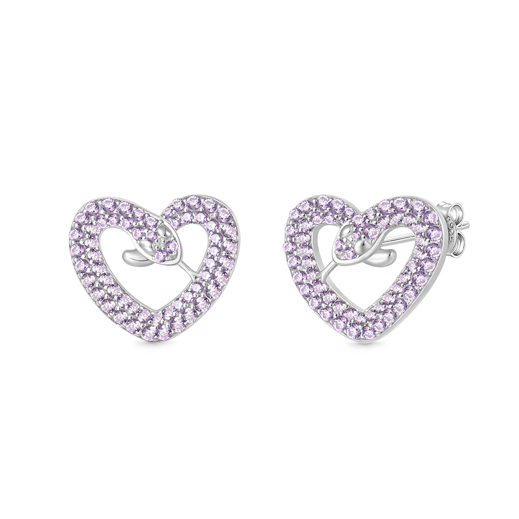 Snake Heart Stud Earrings image number 1