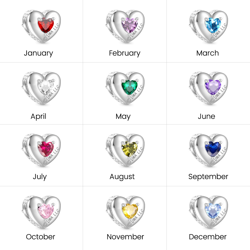 Deadly Nadder Heart Birthstone Charm image number 3