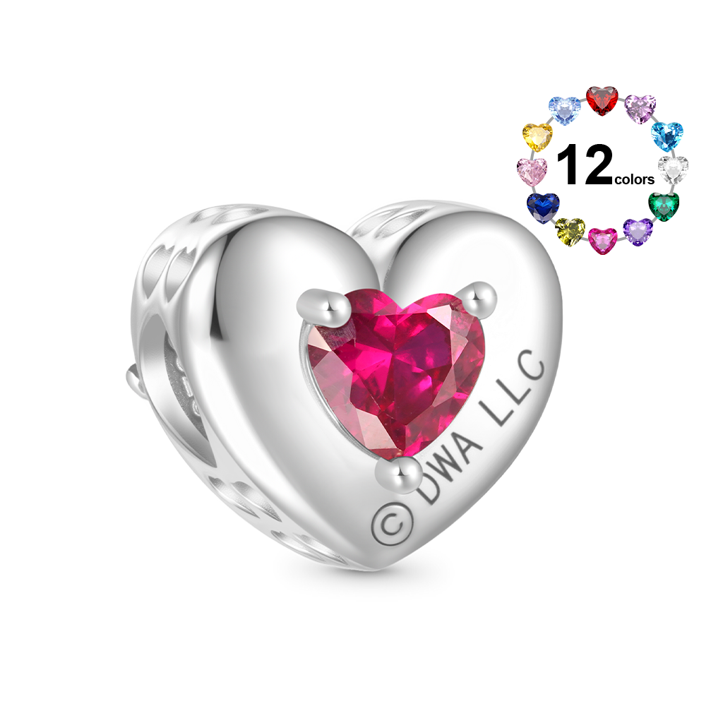 Deadly Nadder Heart Birthstone Charm image number 2