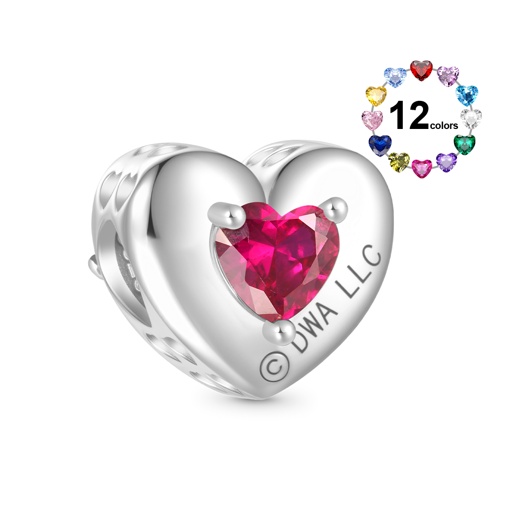 Deadly Nadder Heart Birthstone Charm image number 2