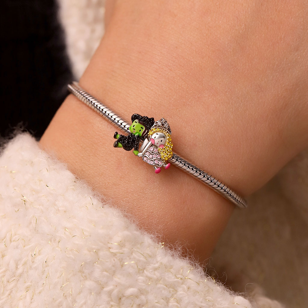 Wicked Elphaba & Glinda Pave Diamond Charm image number 4