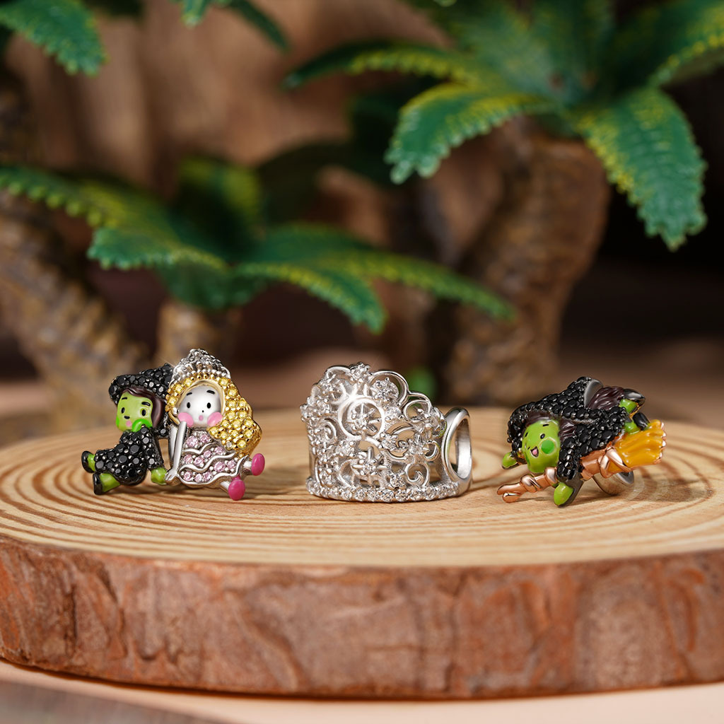 Wicked Elphaba & Glinda Pave Diamond Charm image number 2