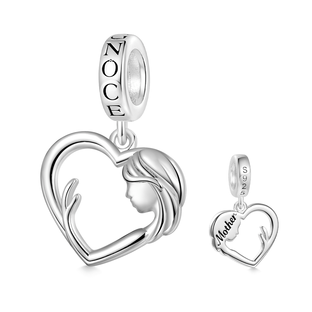 Mother Hug Daughter Heart Double Pendant image number 2