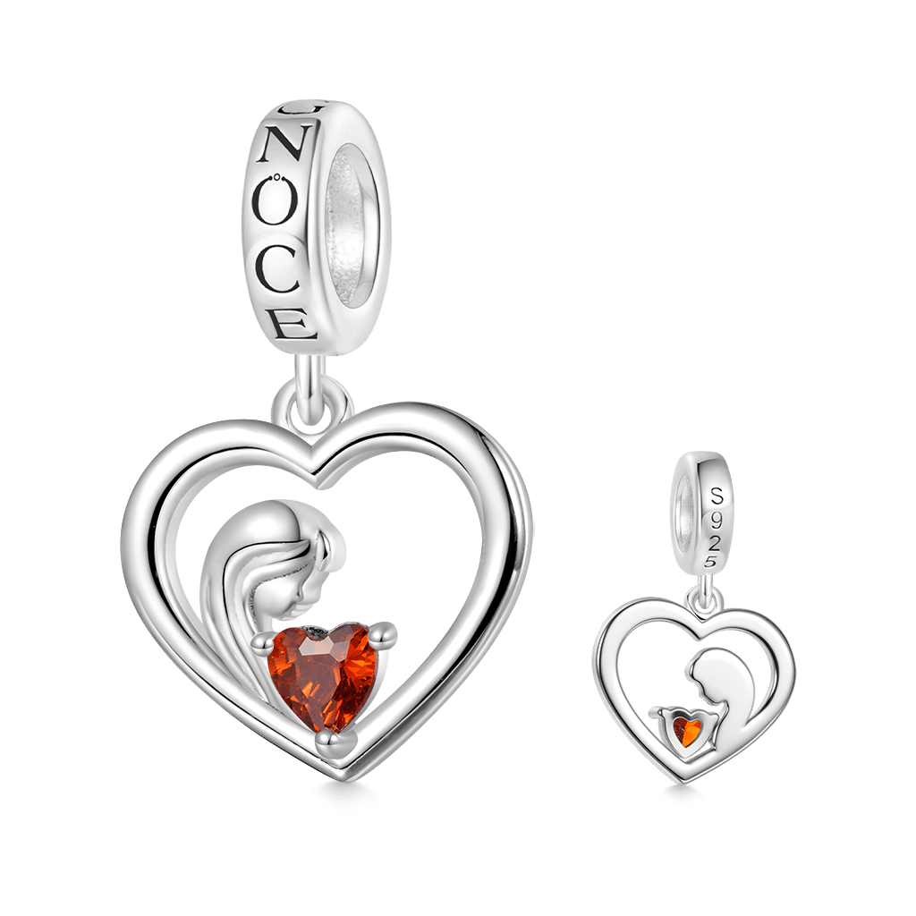 Mother Hug Daughter Heart Double Pendant image number 3