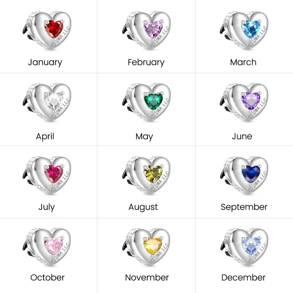 Toothless Heart Birthstone Charm image number 3