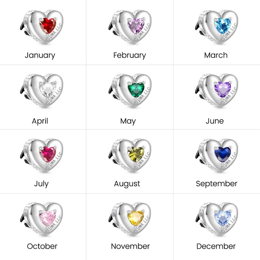 Toothless Heart Birthstone Charm image number 3