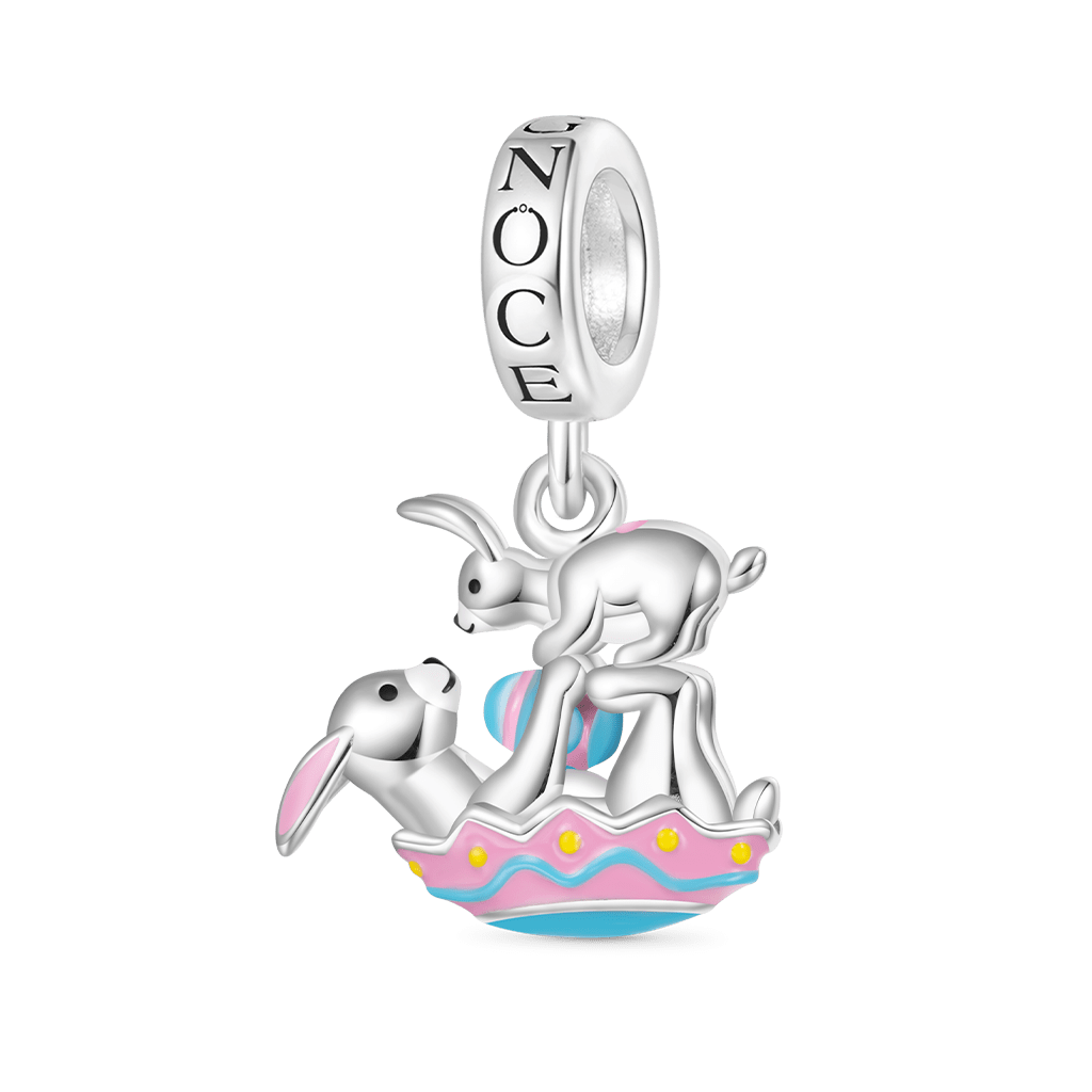 Easter Eggs Kissing Bunny Charm image number 0