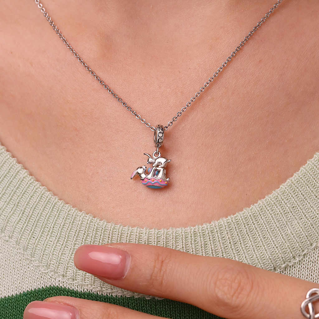 Easter Eggs Kissing Bunny Charm image number 4