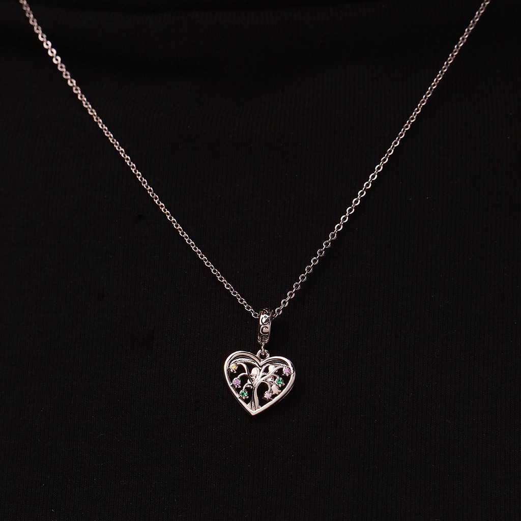 Lily Tree of Life Heart Pendant image number 4